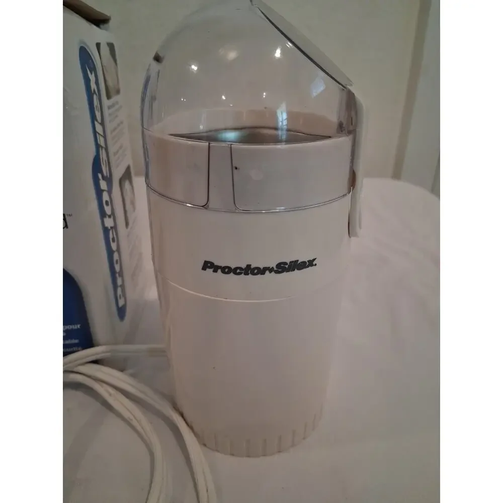 Proctor Silex Fresh Grind E160BY Electric Coffee Grinder White Tested With Box
